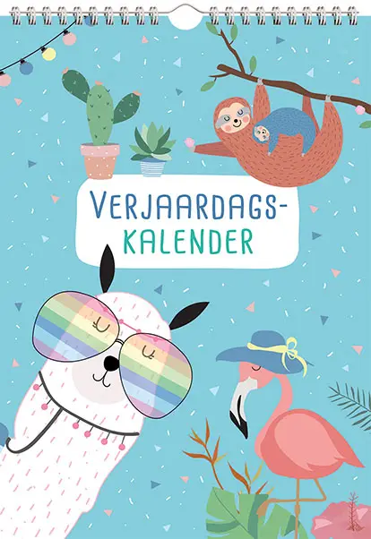 Verjaardagskalender - trendy animals