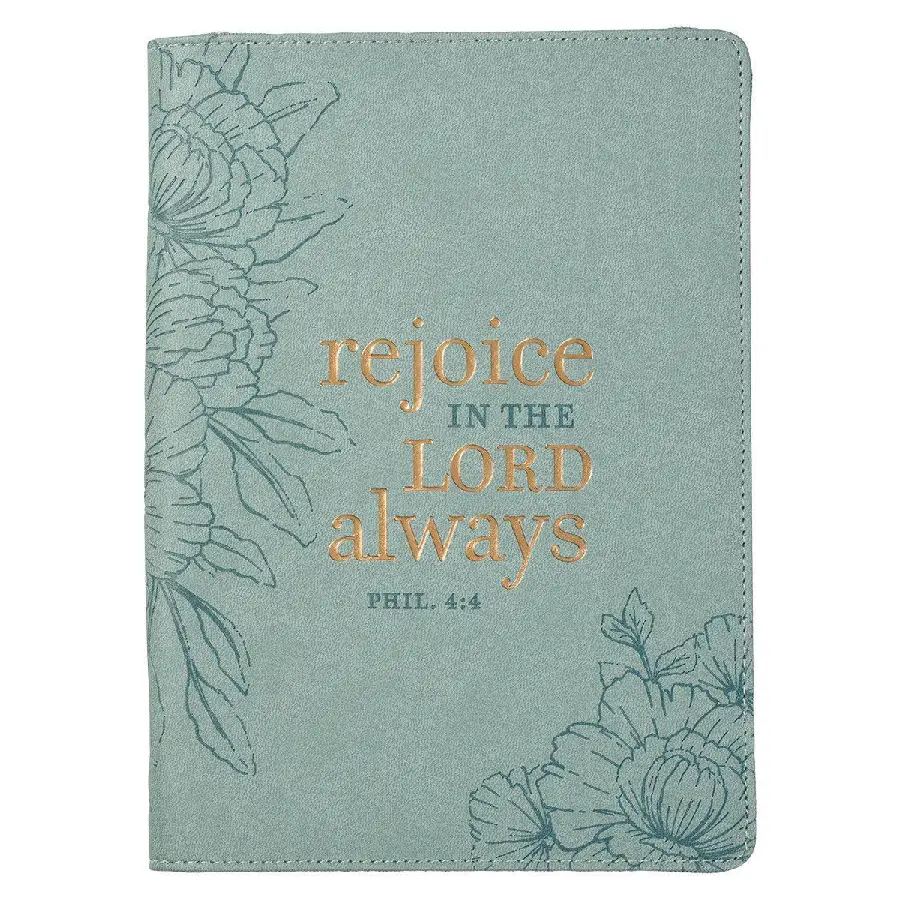 Rejoice Teal Floral - Philippians 4:6