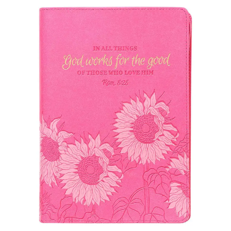 God Works For The Good Pink SunflowerZip