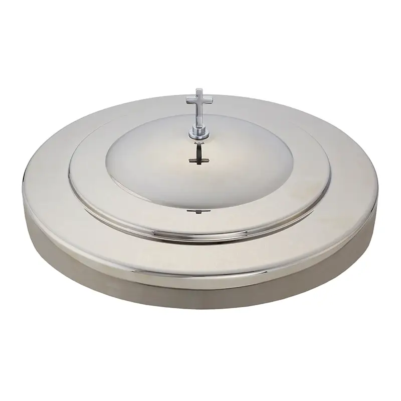 Communion tray cover stainless steel/sil