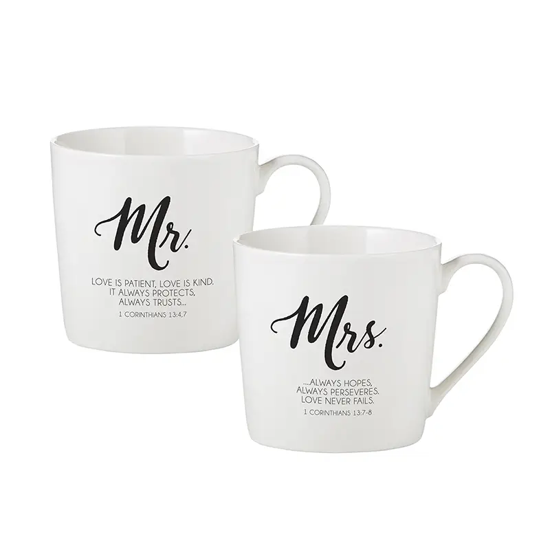 Cafe Mug Set Mr & Mrs