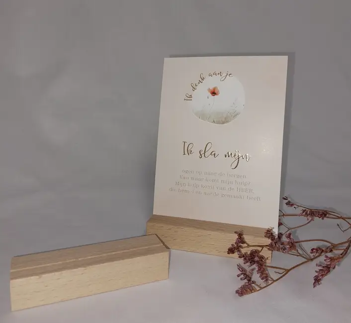 Beukenhouten kaarthouder 10 cm