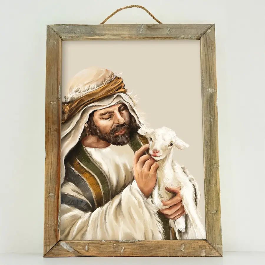 Herder met schaapje - A4