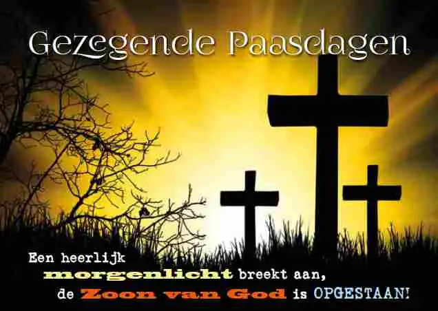 Prentbriefkaart gezegende paasdagen