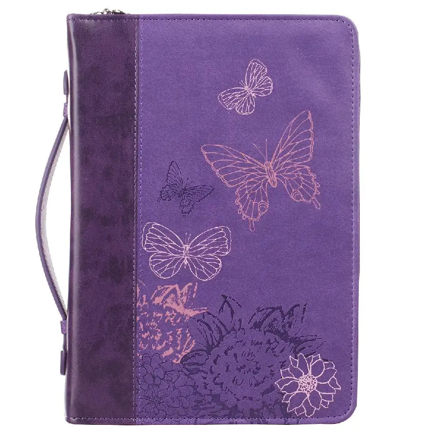 Butterflies - Purple - Biblecover Medium
