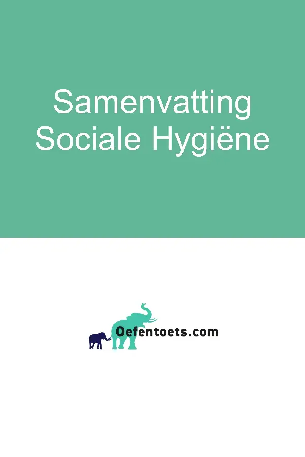 Sociale Hygiëne Theorieboekje