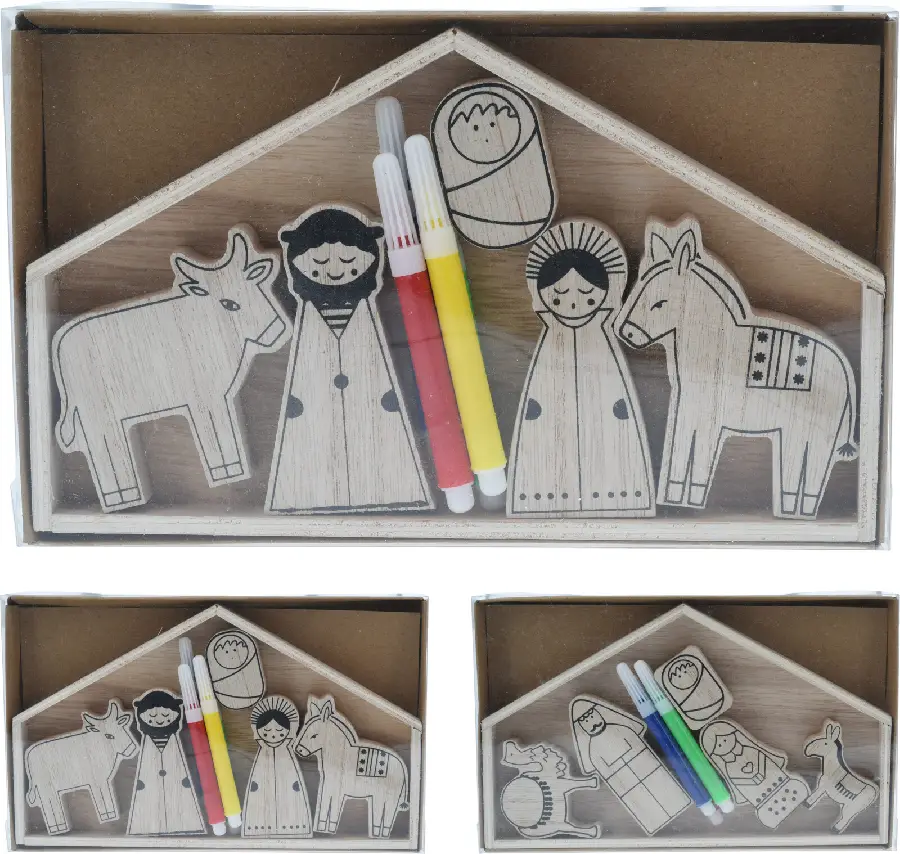 Coloring set nativity stable - assorted