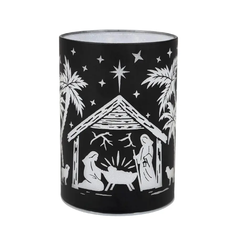 Led Windlicht Kribbe Zwart klein 7x10cm